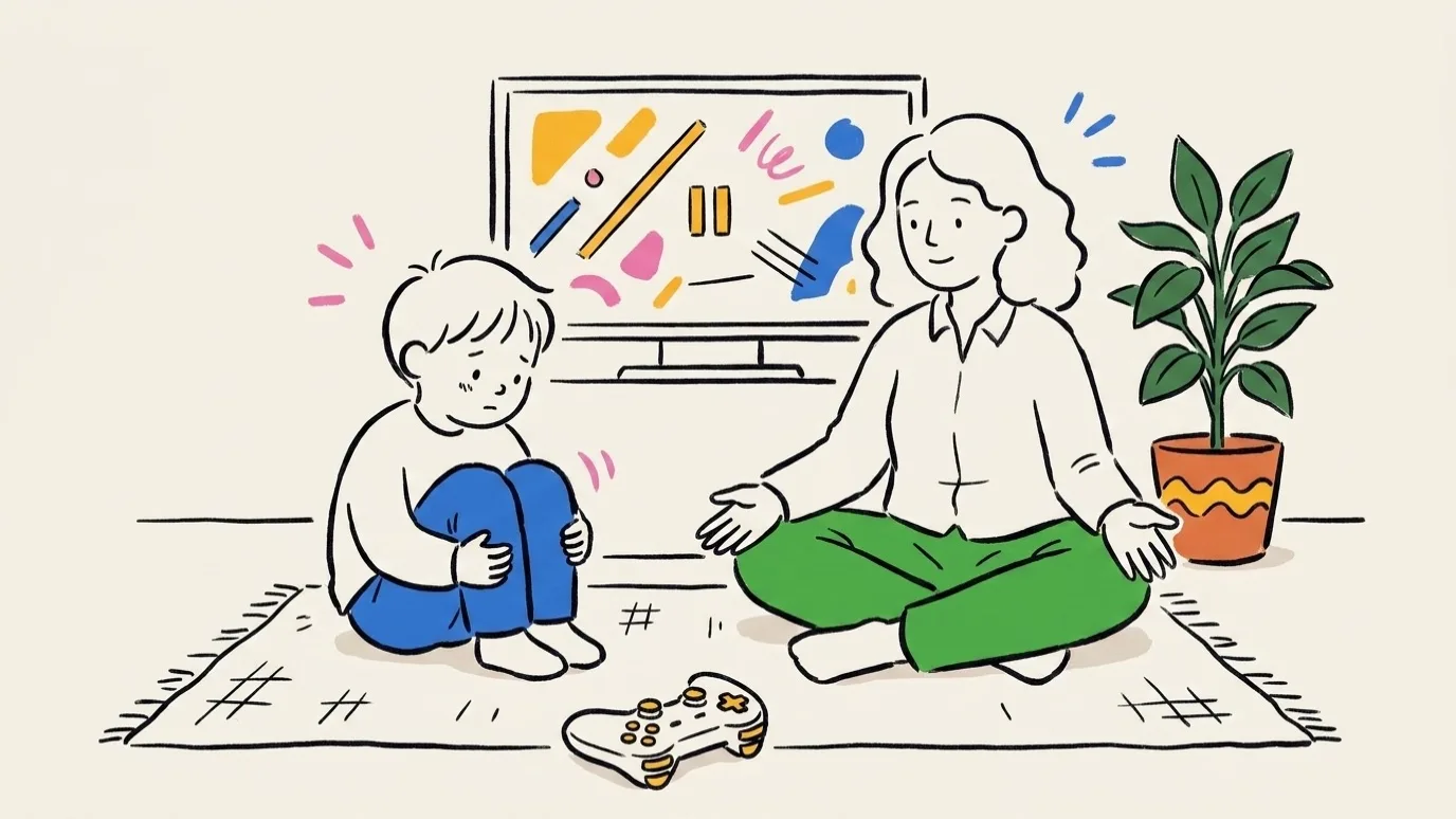 Frustration Quits: What to Say When Your Kid Throws the Controller illustration